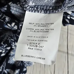 Lush Floral Off Shoulder‎ Ruffle Bodysuit XL Blueberry Cream T13052B-047 Navy thumbnail 5