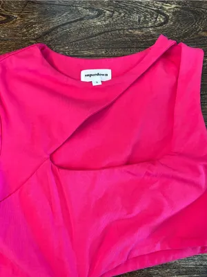 superdown Jamie Cut Out Dress Womens S Hot Pink NWT One Sleeve Asymmetric thumbnail 3