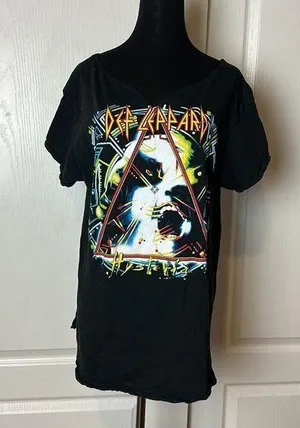 Def Leppard Hysteria Long Fit Custom Cut Graphic Tre thumbnail 1