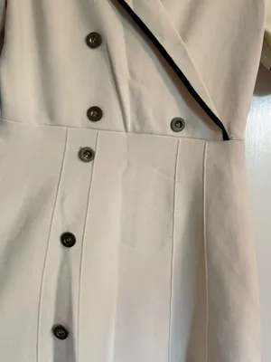 American Vintage Cream Mini Dress with Black Trim thumbnail 3