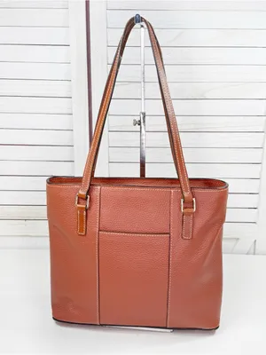 Dooney & Bourke Lexington Small Shopper Tote Bag Pebble Leather Carmel Brown thumbnail 4