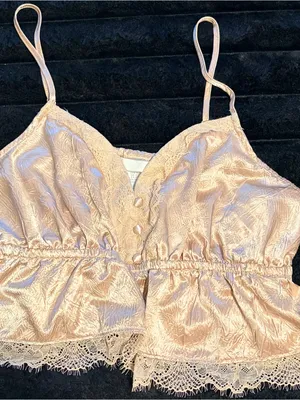 SHEIN Champagne Satin Lace Trim Cami thumbnail 1