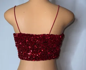 Akira Red sequin tank top thumbnail 3