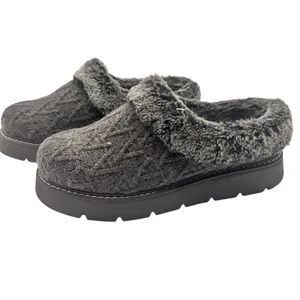 Skechers 10 Cozy Knit Memory Foam Platform Slipper Clogs With Faux Fur Trim thumbnail 7