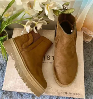 Qupid Tan Faux Suede Boots thumbnail 2