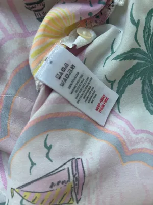 Cynthia Rowley Tropical Print Button Pajama Top Women’s Size Medium thumbnail 7
