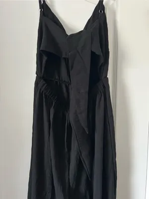 Shein Black Wide-Leg Sleeveless Jumpsuit with Open Back Self Tie Bow thumbnail 5