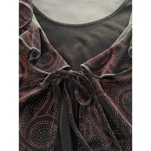 Notations Black Velvet With Red Paisley Top Whimsygoth Dark Romantic Witchy thumbnail 7