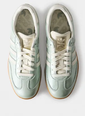 adidas Originals Samba OG sneakers in green metallic and white thumbnail 2