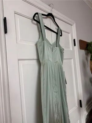 Azazie Denice Sheath Pleated Stretch Satin Floor-Length Bridesmaid Dress Size‎ 8 thumbnail 12