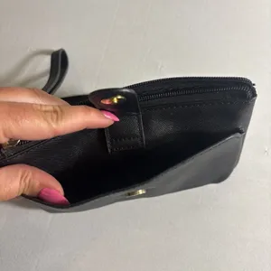 GUESS Bowie Embossed Logo Black‎ Wristlet Wallet Credit Card Clutch Y2K thumbnail 5