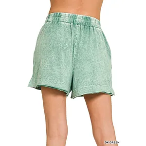 Zenana Halo Snow Washed Exposed Seam Top &‎ Shorts Set - Large thumbnail 4