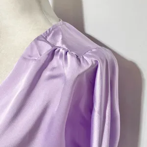 New Strut & Bolt Two Tone Satin Faux Wrap Long Sleeve Bodysuit Purple Size Large thumbnail 9