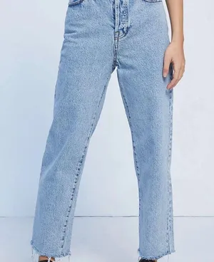 PACSUN Women’s Jeans Light Wash High Waisted Straight Leg Size 30 Short Raw Hem thumbnail 3