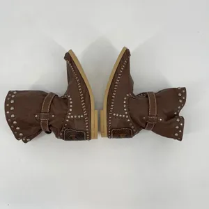 Hector Riccione Made in Italy Leather Studded Buckle Western Boots Brown Size‎ 7 thumbnail 5