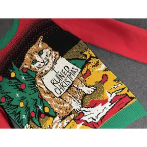 Ugly Christmas Party Orange cat sweater size Small Unisex‎ I Ruined Christmas thumbnail 2
