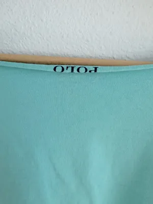 Polo Ralph Lauren Off The Shoulder Light Green Cropped Tee thumbnail 7