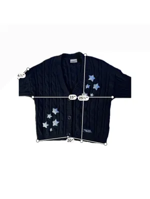 Taylor Swift Midnights Navy Blue Cable Knit Cardigan thumbnail 8