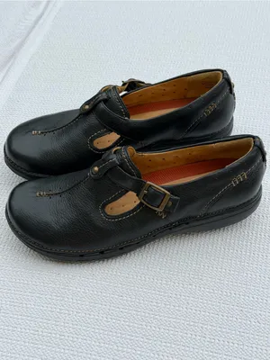 Clarks Unstructured Mary Jane Leather Comfort Shoes Black Women’s 7.5M thumbnail 2