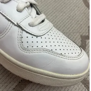 Veja V-10 sneakers all-white leather perforated toes lace.up sneakers, size 10 thumbnail 13