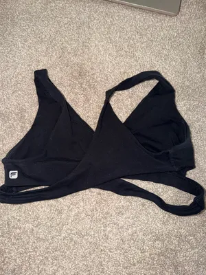 Fabletics Black Cross-Front Wireless Bralette thumbnail 2