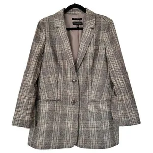 Talbots Wool Plaid Blazer Italy Luxury Collection Size 12 thumbnail 1