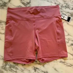 NWT Ideology Women’s Bike Shorts | Size 2X | Pink | Pockets & Stretch Waist thumbnail 3