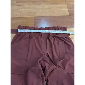 Athleta Paperbag Waist Pants‎ Womens Brown Tapered Belted Cargo Size 4 thumbnail 6
