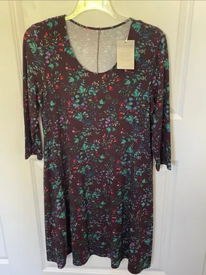 Garnet Hill Seamed Knit Trapeze Dress Large NEW thumbnail 2