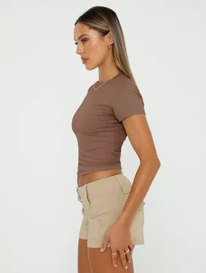 Amazon Brown Basic Crop Top thumbnail 6