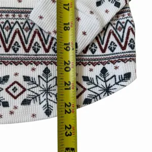Adore Me Pajama Set Small White Isle Snowflake Waffle Knit Thermal 2pc | 67-19 thumbnail 5