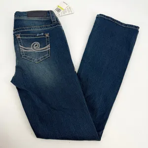 Seven 7 Jeans Women’s 4 Blue Slim Boot Super Stretch Denim Whisker Wash NWT thumbnail 3