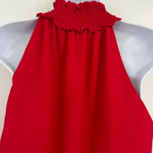 Amanda Uprichard Halter Mini Dress Sz M Quiet Luxury Paris Smocked Drop Waist thumbnail 8