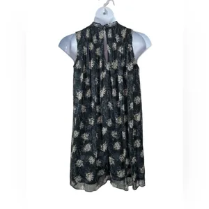 Joie Ruffle Neck Printed Mini Dress | Navy Tan | Medium thumbnail 10