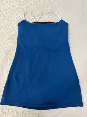 lululemon athletica Royal Blue Tank with White Braided Straps thumbnail 1