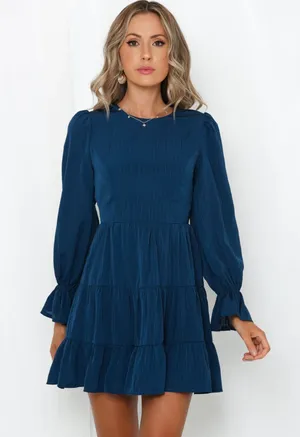 Hello Molly Blue Long sleeve Dress thumbnail 1
