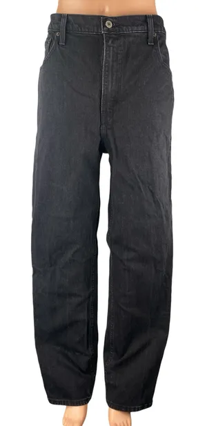 Abercrombie & Fitch The 90s Straight Black High Rise Relaxed Denim Jeans Size 32 thumbnail 1