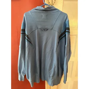 Free People Knockout Track Zip-Up Sweatshirt Oversized Cobalt Large thumbnail 8