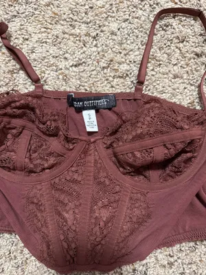 cropped brown urban outfitters corset thumbnail 3