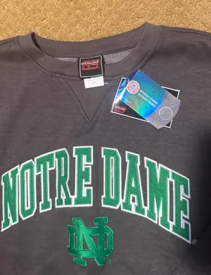Genuine Merchandise Gray Notre dame crew neck thumbnail 2