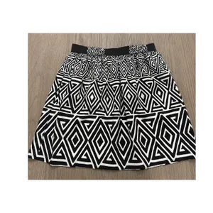 White House Black Market Geometric Print Black/White Skirt, Medium thumbnail 3