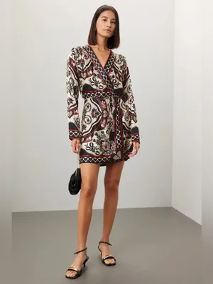 Farm Rio Passion Scarf Wrap Mini Dress XS thumbnail 12