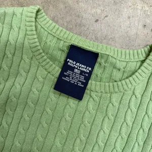 Vintage Polo Ralph Lauren Sport flag cable knit green retro y2k sweater thumbnail 3