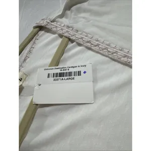 Pol Cardigan Ivory Pink Embroidered Open Oversized Boho Flowy Artsy W Size L thumbnail 4