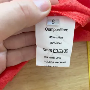 NWOT Coral Red Linen & Cotton Sleeveless Button Up Tank Top Blouse S thumbnail 5