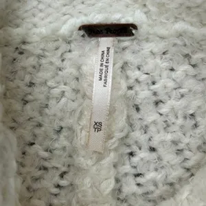 Free People Turn Around Chunky Knit Tunic Sweater Orange Ivory XS Boho Cozycore thumbnail 8