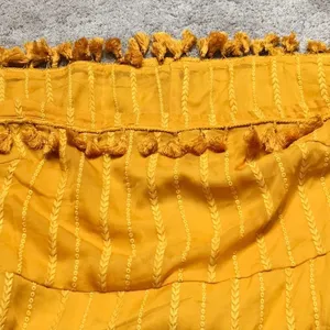 Honey punch gold strapless mini dress with tassels. New with tags thumbnail 10