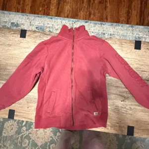 Carhartt Full Zip Sweatshirt Womens Red Workwear Jacket Logo thumbnail 4