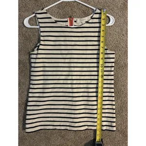 LOFT sleeveless tank top featuring classic black and ivory horizontal stripe SP thumbnail 6