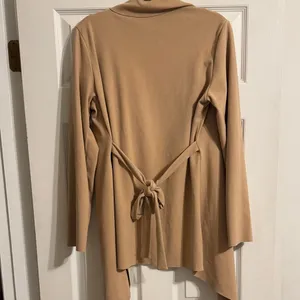 SheIn Suede Waterfall Collar Belted Coat thumbnail 4